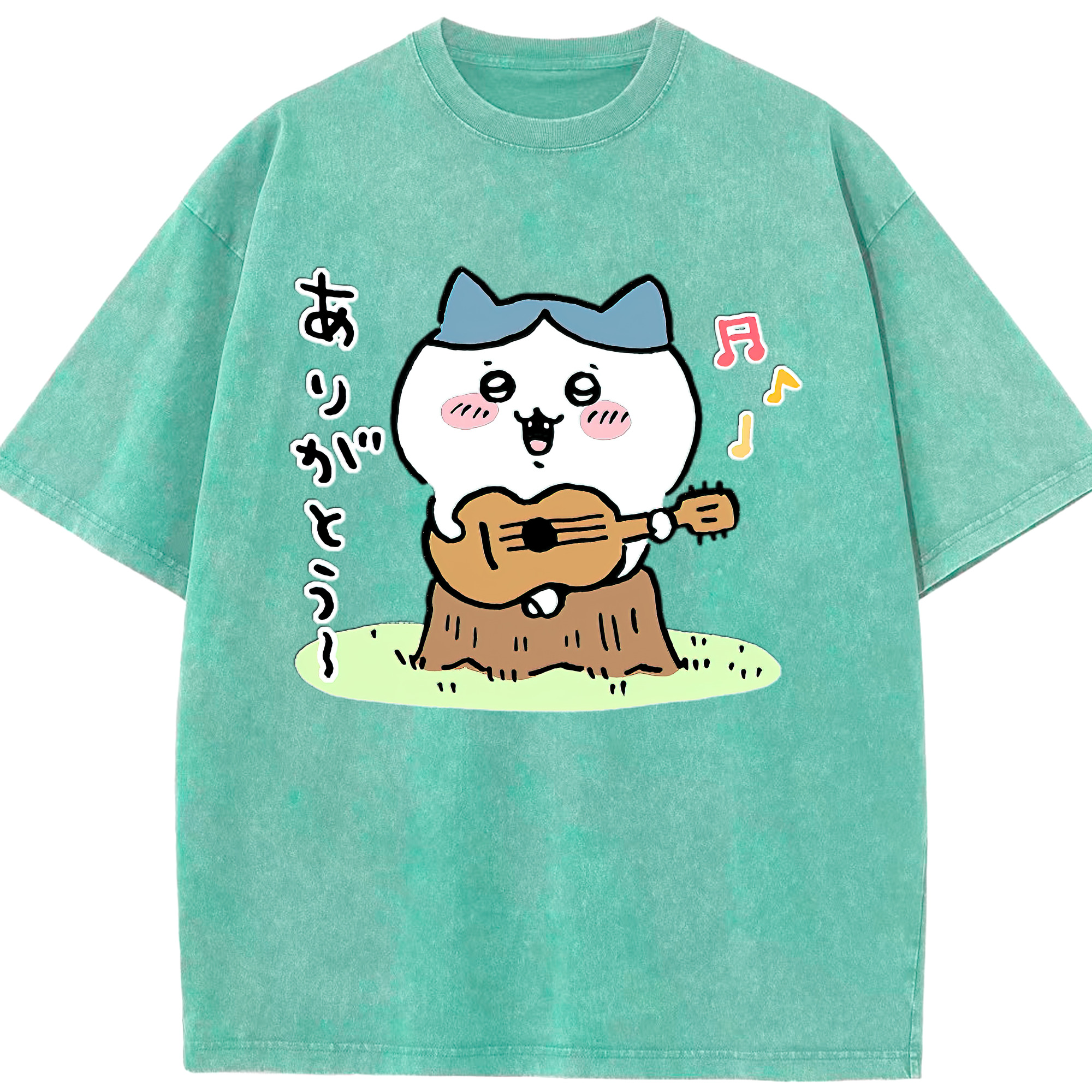 （画像用） ちいかわ ハチワレ Chii-kawa hachiware 綿100% ヴィンテージ風 半袖Tシャツ（フロントプリント）